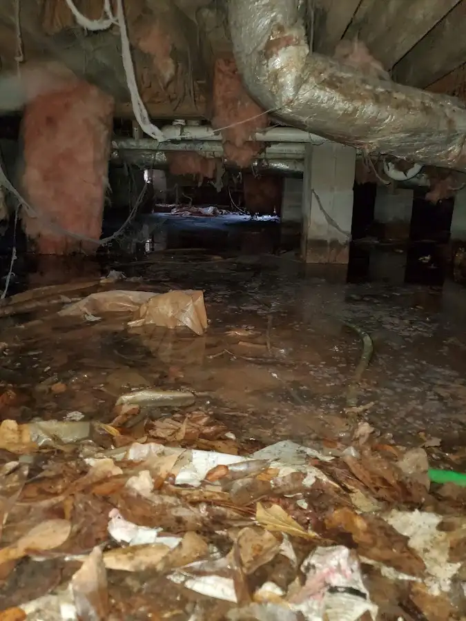 Crawl space flood assessment for Commercial Water Damage Restoration in Agawam Town